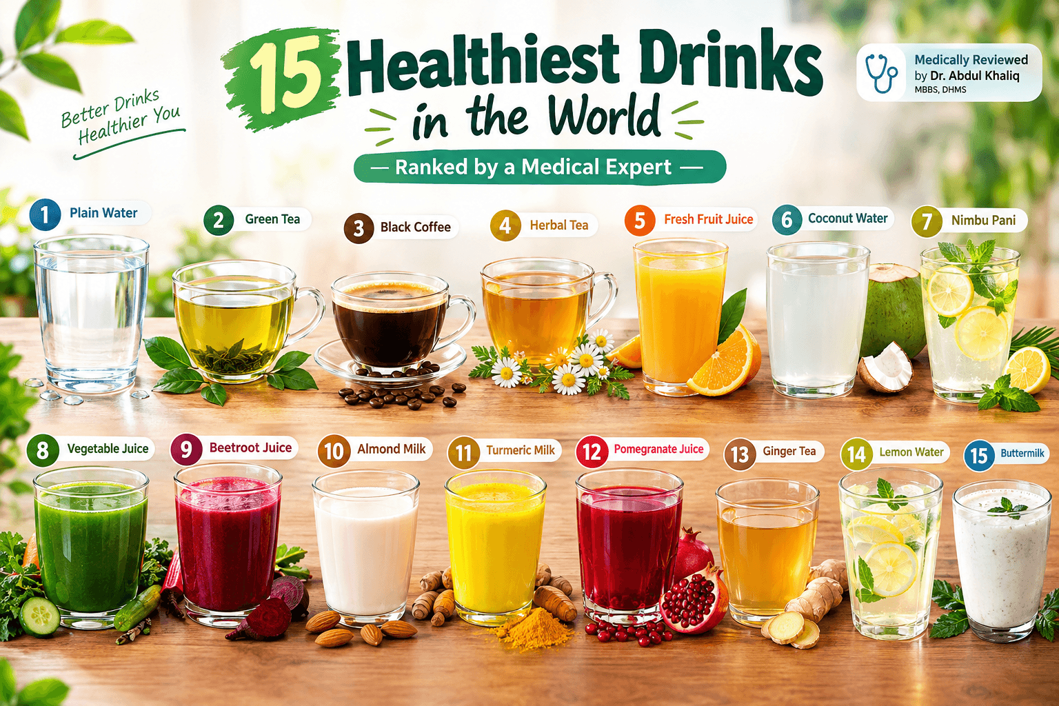 15 healthiest drinks in the world ranked